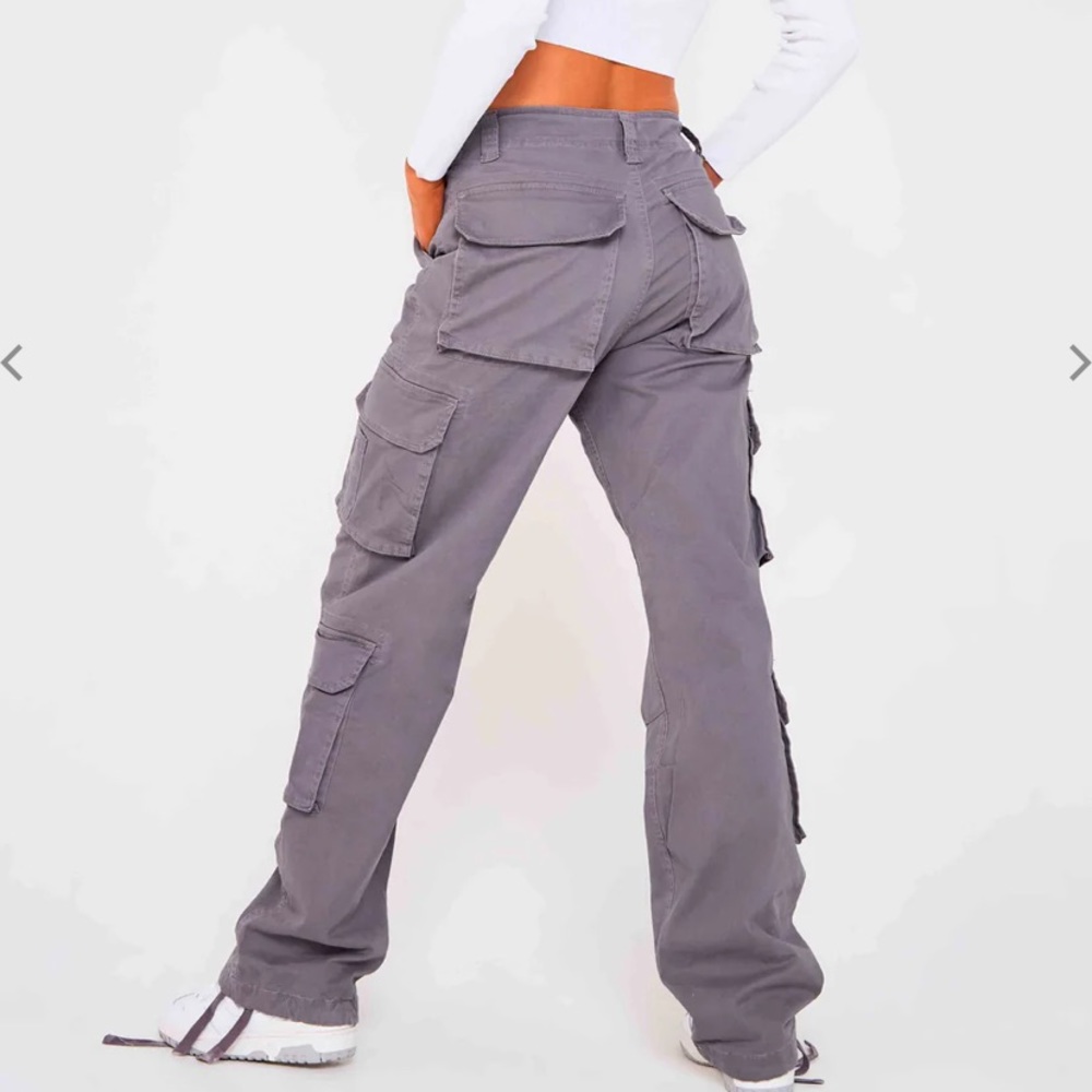 Charcoal Vintage Wide Leg Cargo Pants